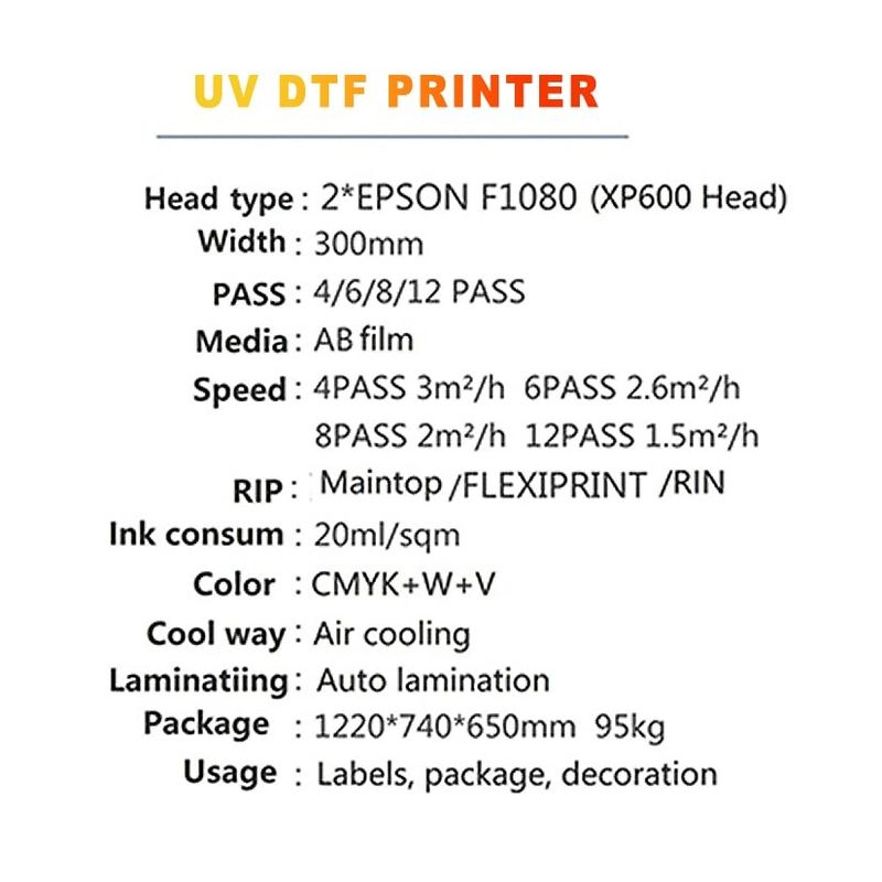 Hoogresolutie UV DTF-printer 300mm UV DTF-machine voor flessen acrylplastic