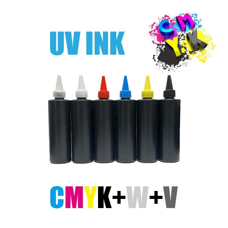 CMYK+W+V UV DTF Ink UV DTF Kleefinkt en Lack UV DTF Printer Printing Ink