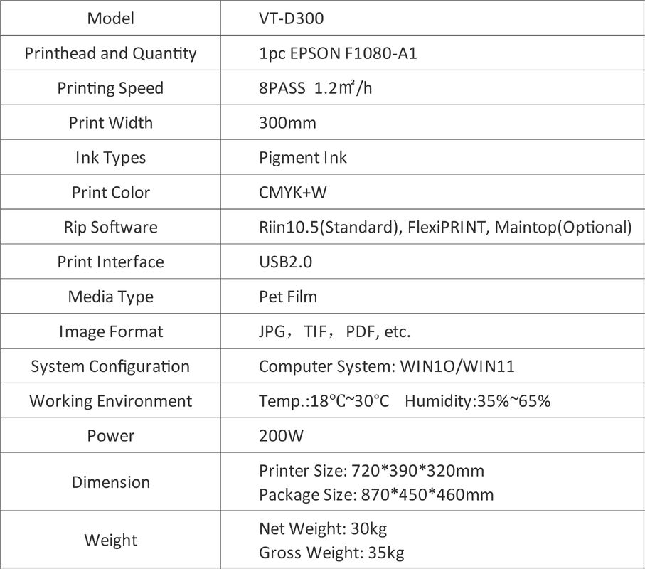 30cm A3 Dtf Printer Desktop XP600 Printkop Dtf Printer Voor PET Film T-Shirt Afdrukken