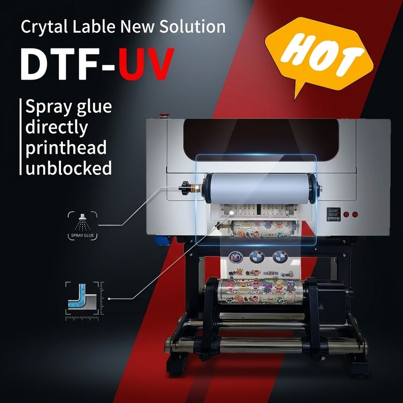 30 cm UV DTF-rollenprinter Twee koppen fles Acryl-sticker machine voor het printen