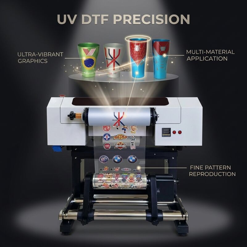 300 mm UV DTF Printer I3200U1 Printkop CMYK Wit Vernis Heldere Kleurrijke Output Machine