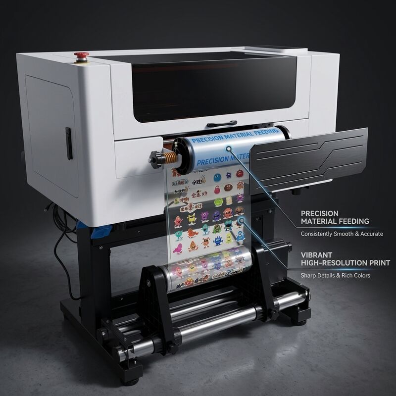 CMYK Witte Varnish UV DTF Printer A3 Logo Printmachine voor Labeldecoratie