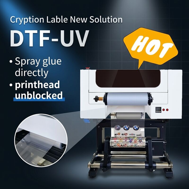 Twee hoofd UV DTF printer 30cm rol fles Acryl sticker machine voor de productie